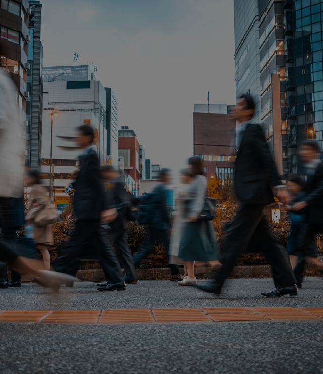 Busy street crossing