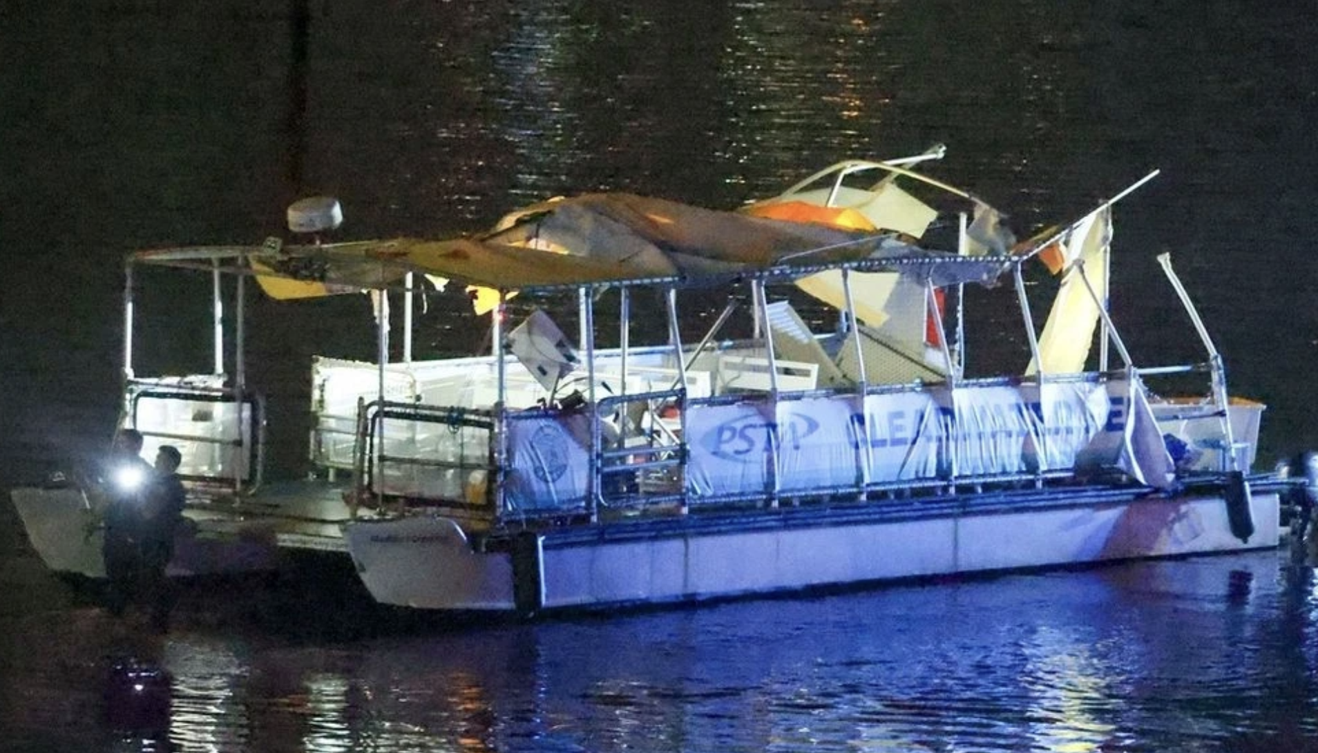 Clearwater ferry boat collision hit and run wide shot