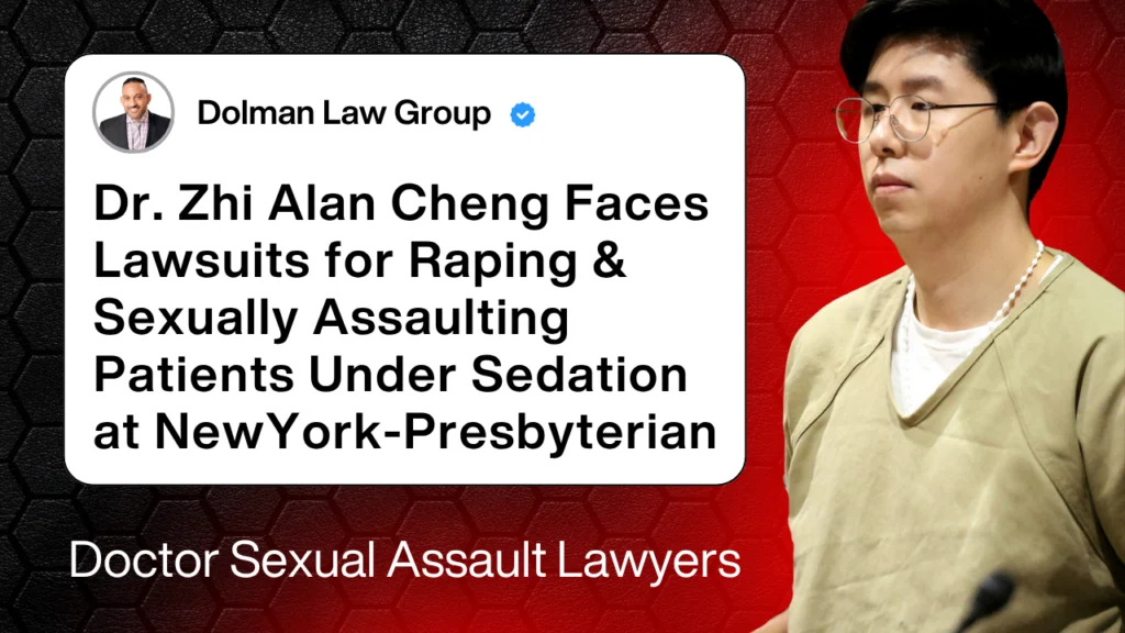 Photo of post from Matt dolman describing dr. zhi alan lawsuit