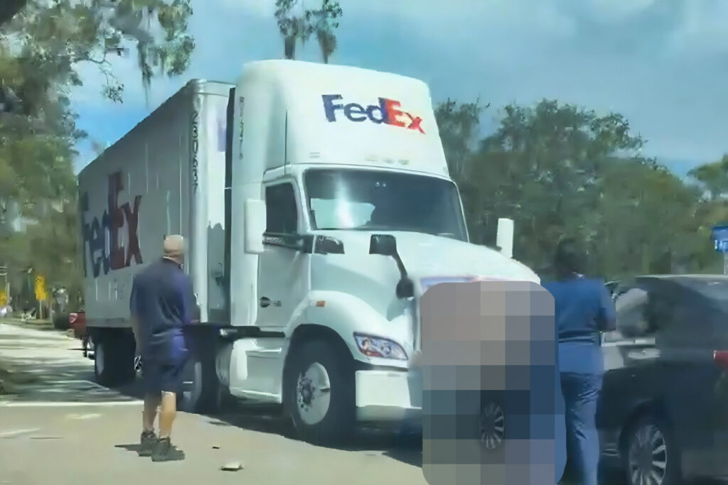 Photo of FedEx semi-truck head-on collision in Clearwater July 18, 2025 - Dolman Law Group