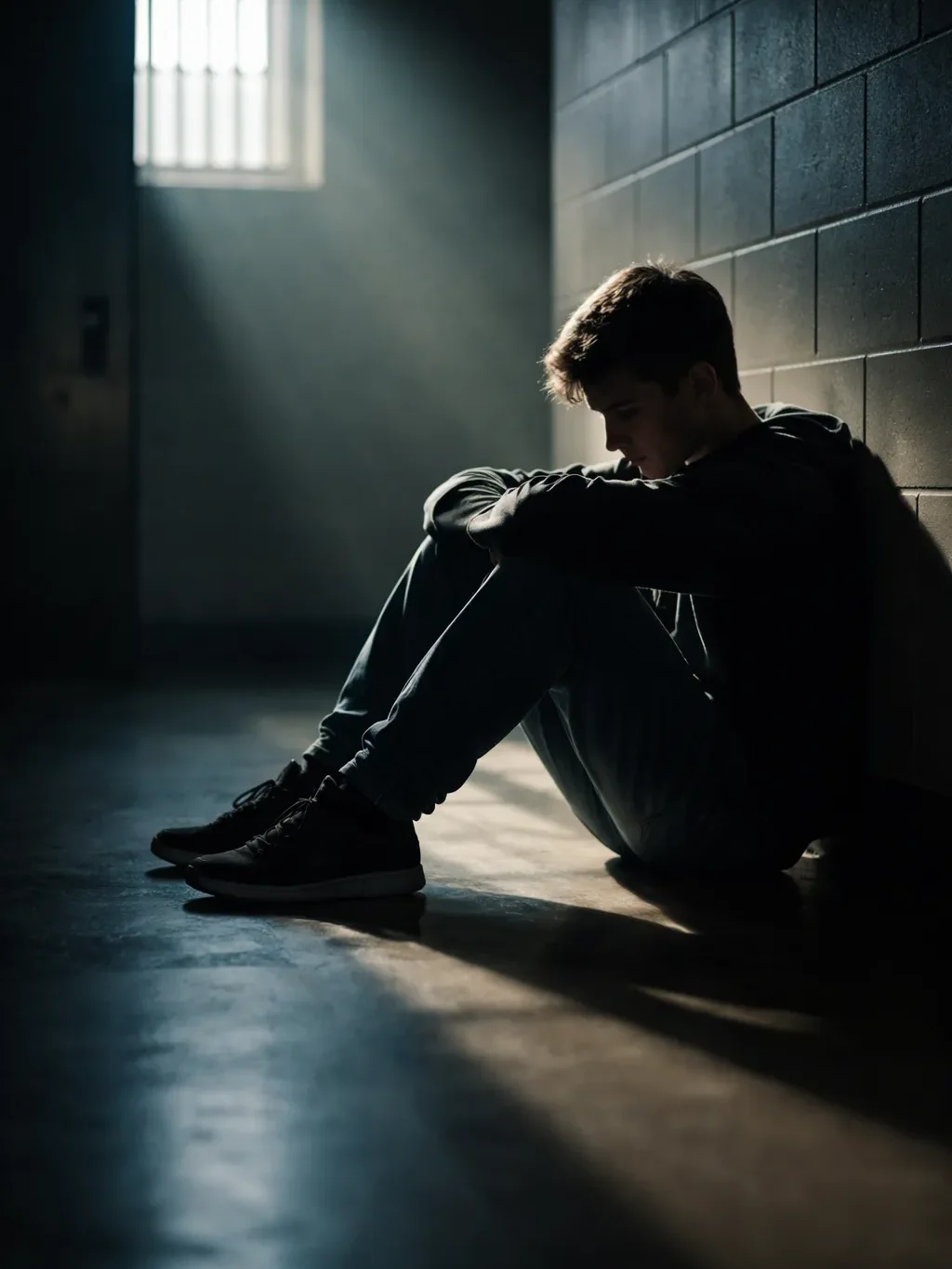 teenager in juvenile detention center