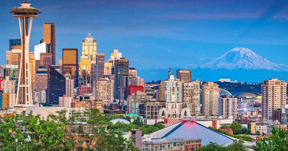 Wide view of Seattle Washington