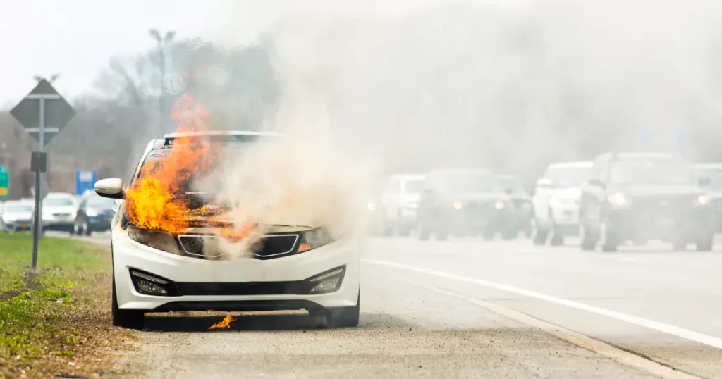 car on fire