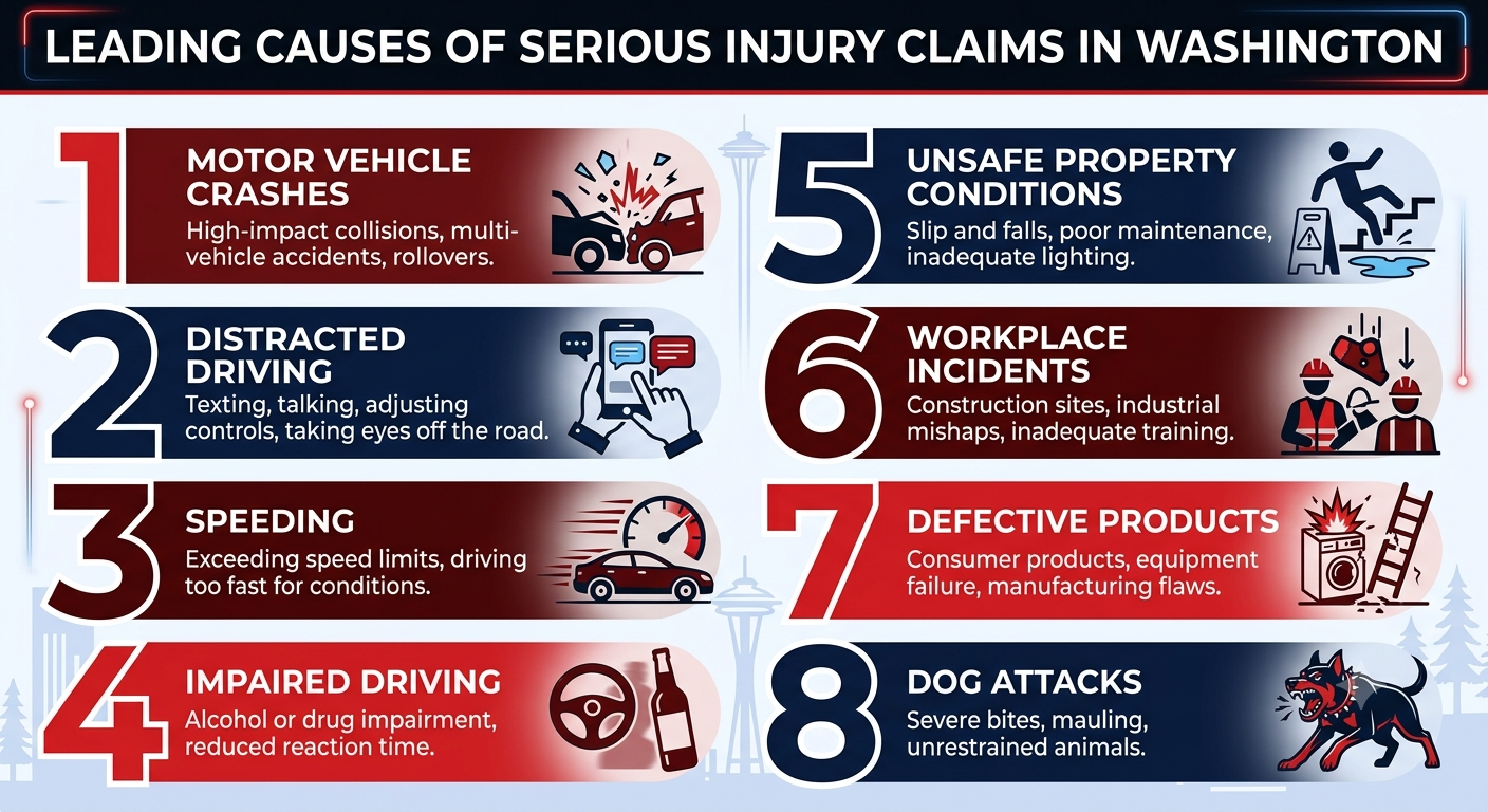 leading causes of serious personal injury claims in washington infographic - Dolman Law Group
