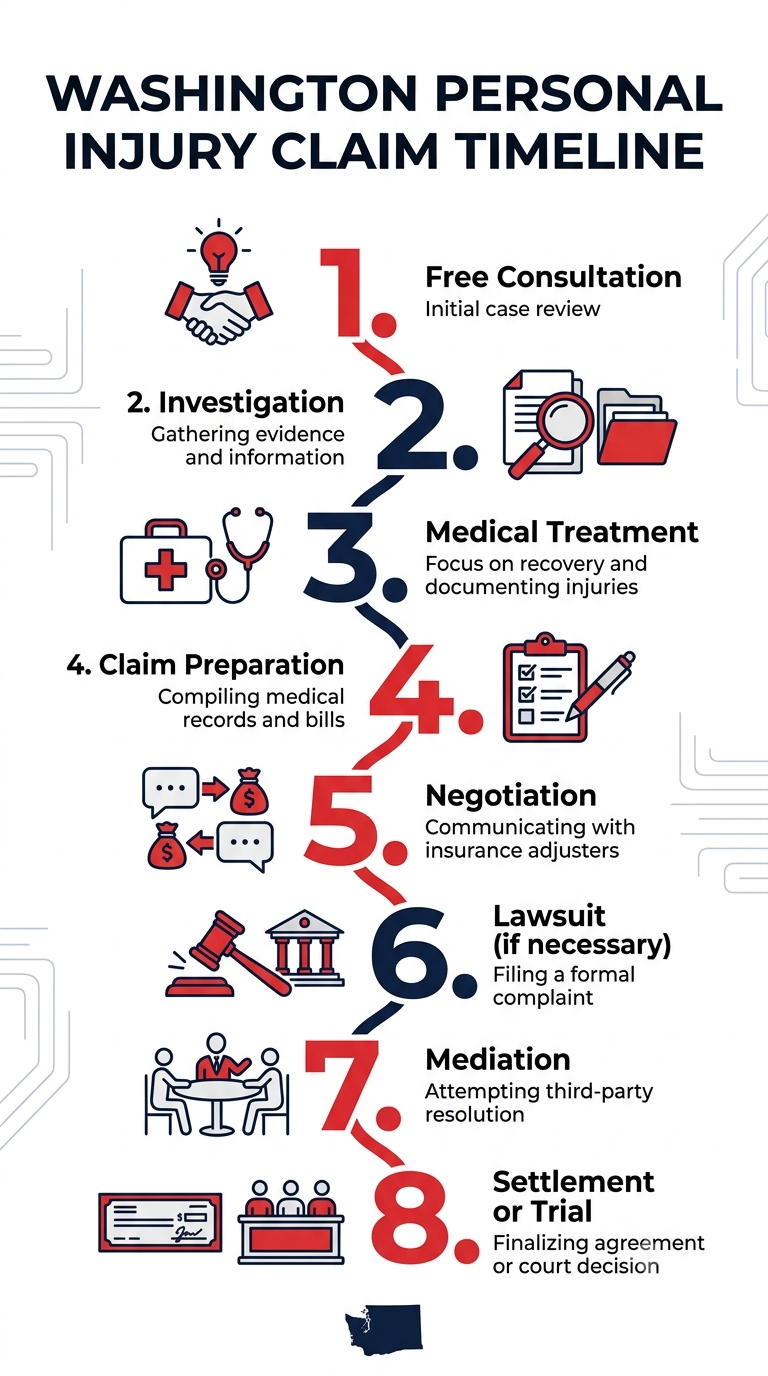 washington personal injury case timeline infographic - Dolman Law Group